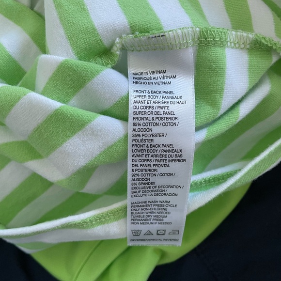 Izod sleeveless collared polo top size Large- green and white stripe - Picture 6 of 6